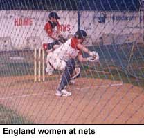 England women at nets
