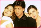 Madhuri Dixit, Shah Rukh Khan and Karisma Kapoor in Dil To Pagal Hai