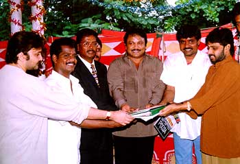  From Left : Aslam seen with Prabhu, Napolean and others