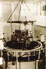 The first remote sensing satellite undergoing pre-flight tests at Bangalore in 1988