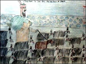 The Goatherd and his Flock of Sheep